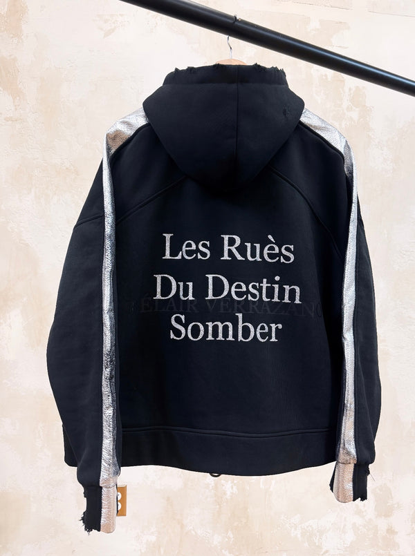 Nocturne Phantom (Leather Strip) Zip Up Hoodie