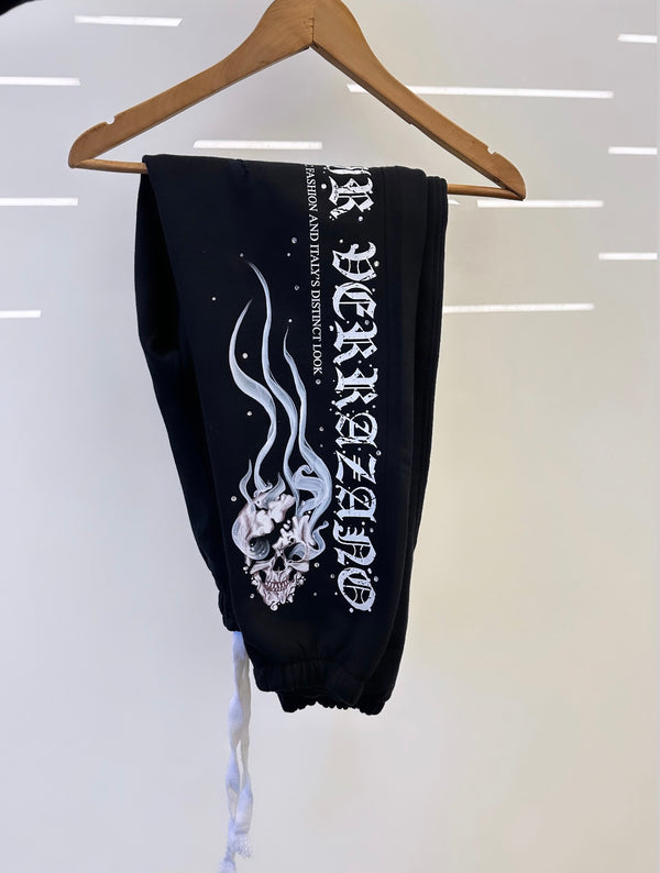 Flame 3D Skull Black Diamond Sweatpants