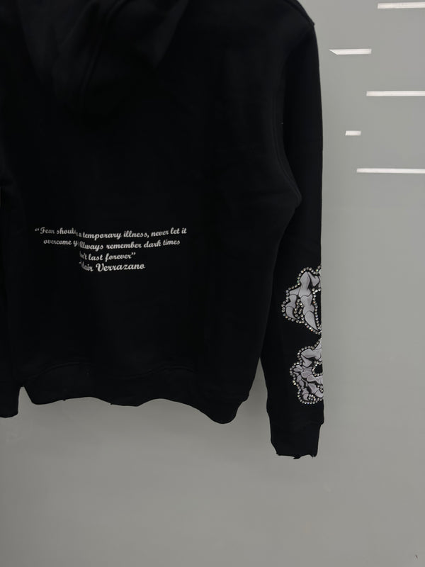 Black 3D Skulls Pullover Hoodie