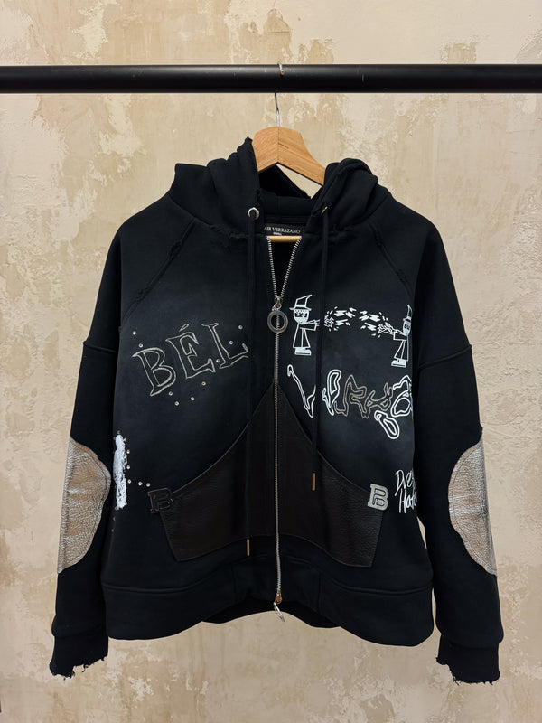 Nocturne Phantom (Leather Patch) Zip Up Hoodie