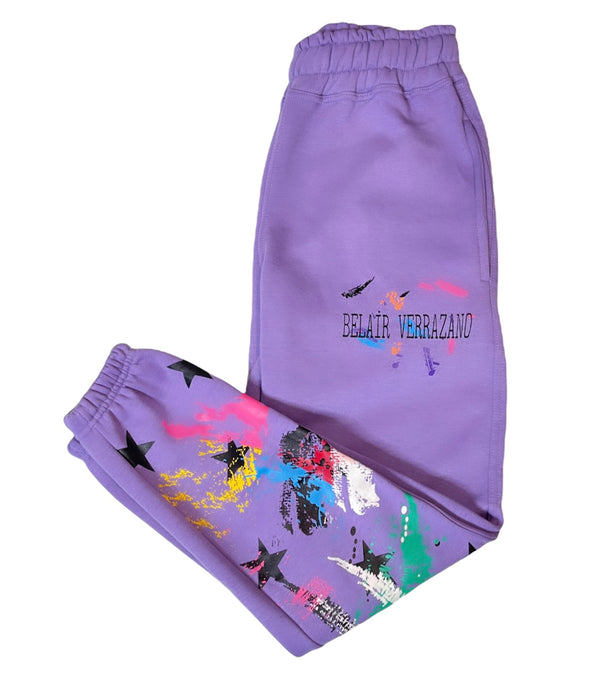 Purple Splatter Paint Sweatpant