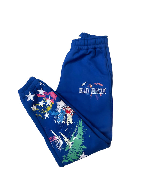 Royal Blue Splatter Paint Sweatpants